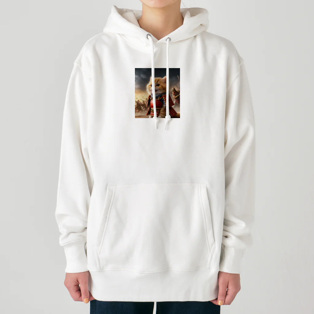 もふもふ日本史の戦ねこ Heavyweight Hoodie