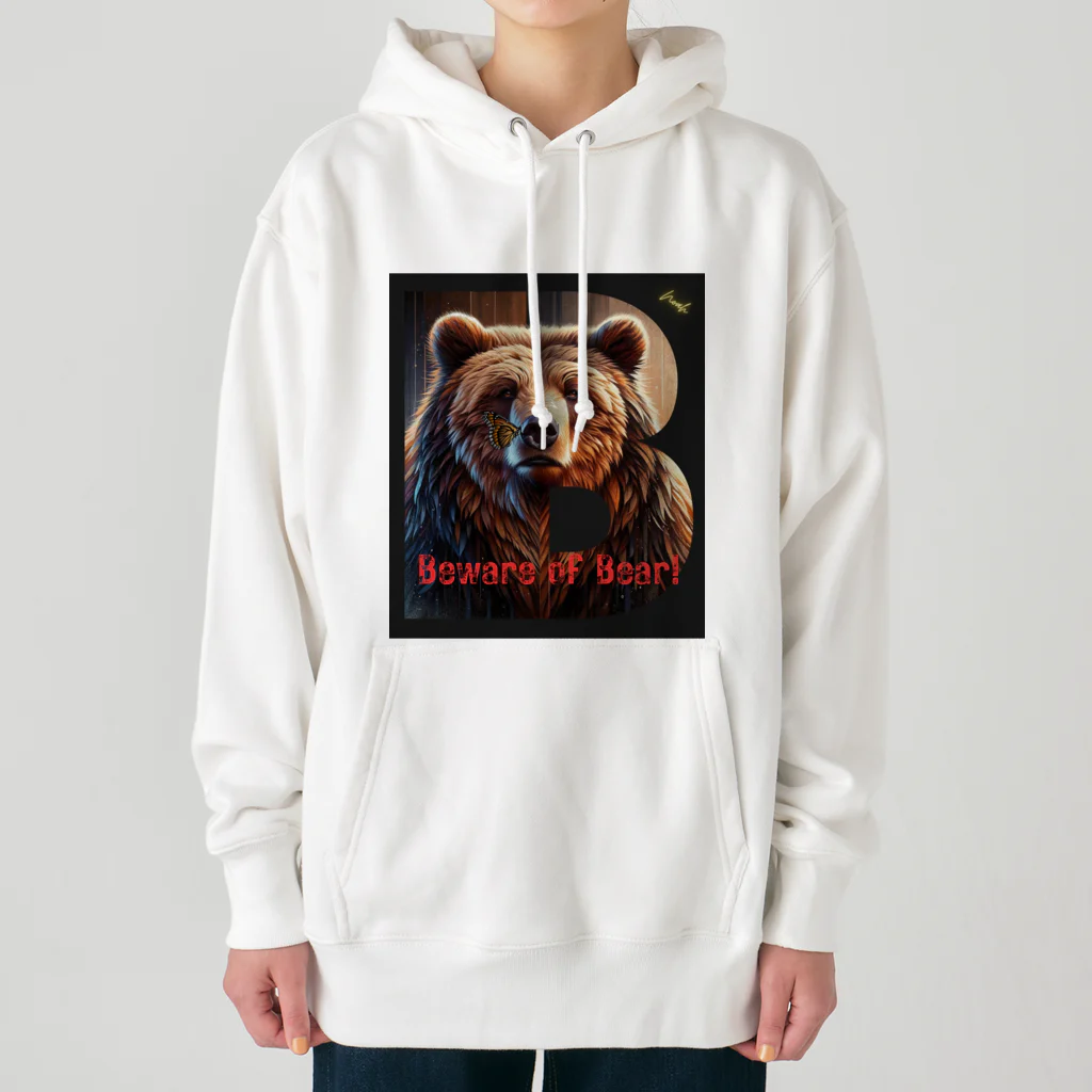 NaturalCanvasのBeware of Bear! Heavyweight Hoodie