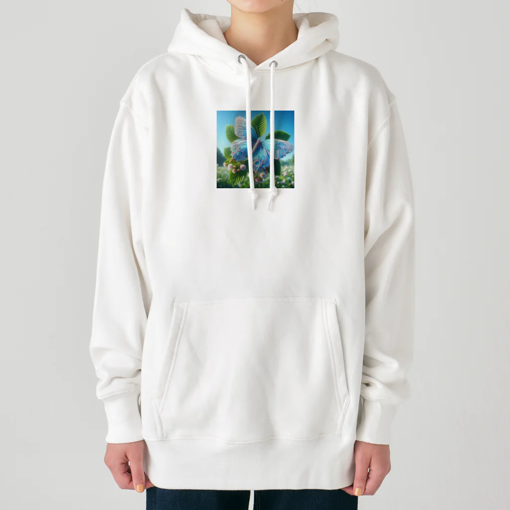 Chihiro0318の水色に舞う美しい蝶々 Heavyweight Hoodie