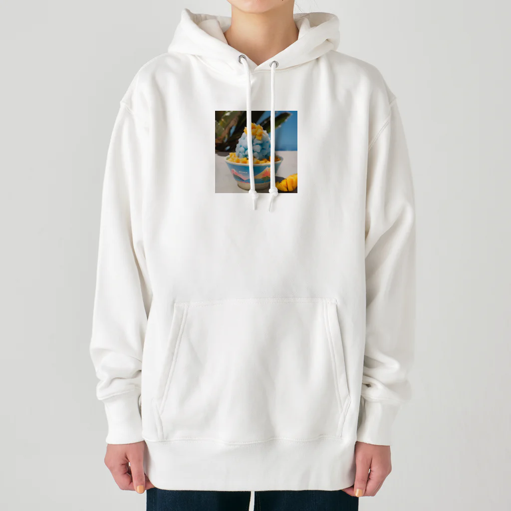 かるるんショップのかき氷シリーズ　ブルーハワイとマンゴー Heavyweight Hoodie