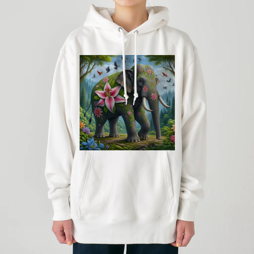 totetunのゆりゆるゾウさん Heavyweight Hoodie