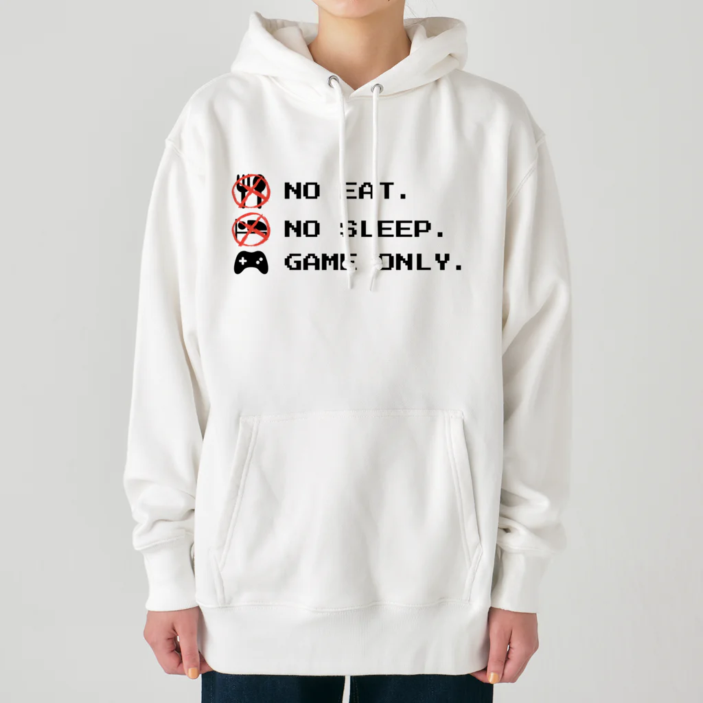 GAME ITEM SHOPのno eat,no sleep,game only Heavyweight Hoodie