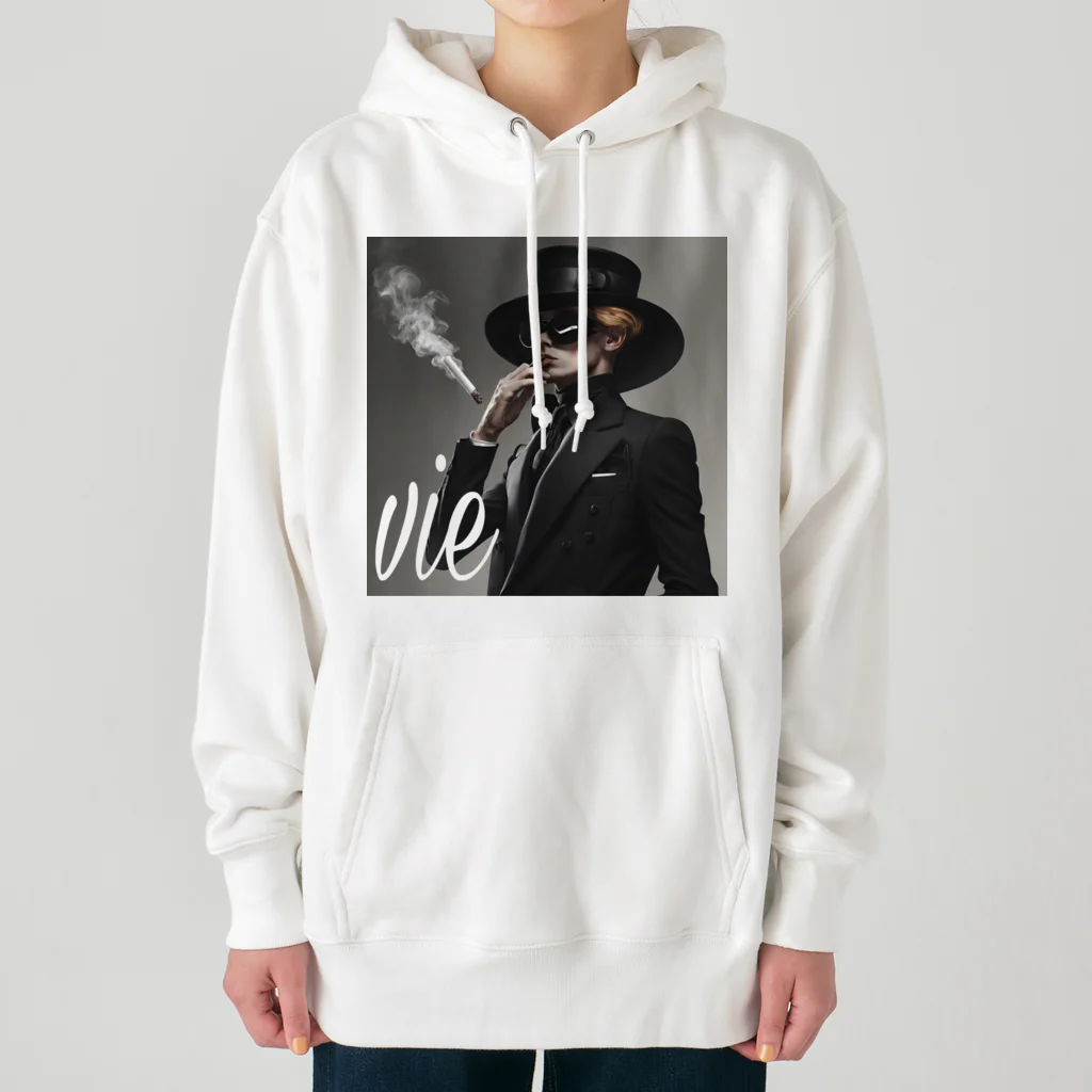 vieのvie BLACK_smoke Heavyweight Hoodie