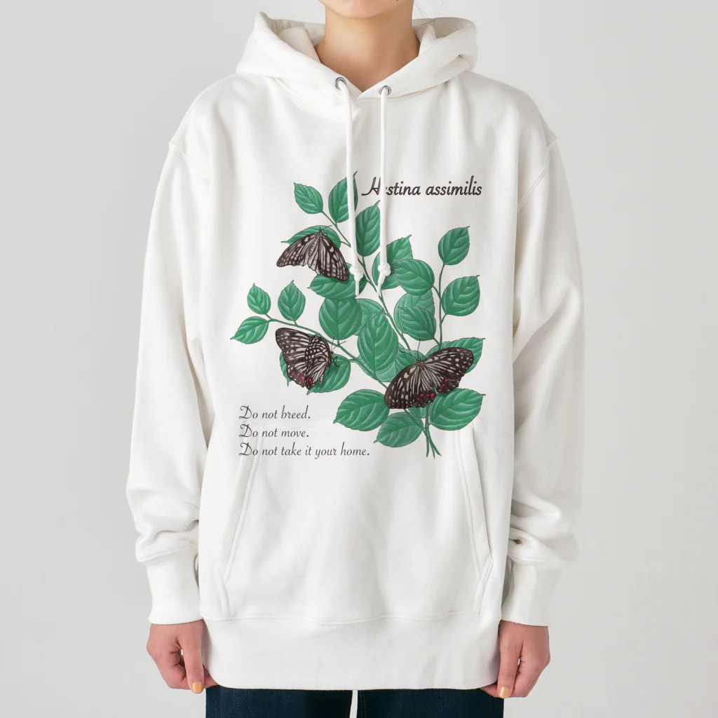 kitaooji shop SUZURI店のアカボシゴマダラとエノキ Heavyweight Hoodie