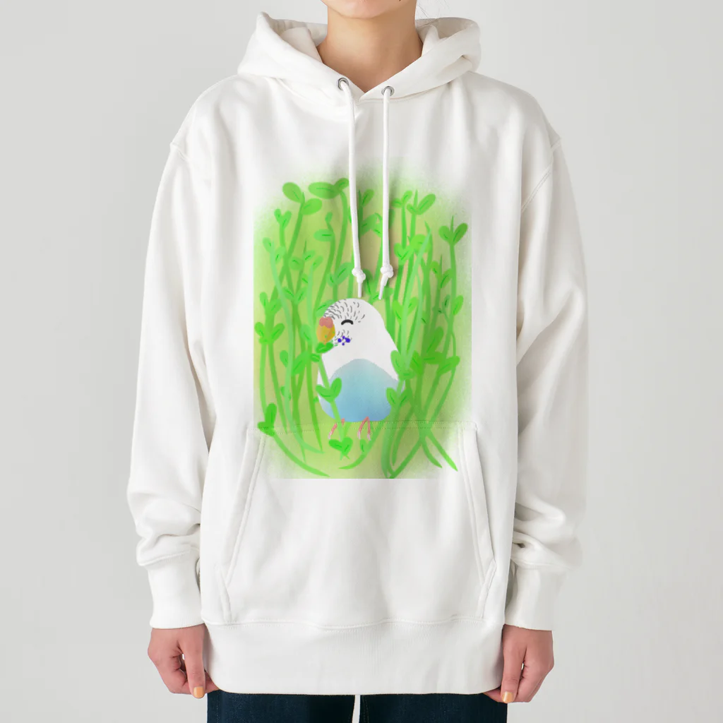 Lily bird（リリーバード）の豆苗まみれのセキセイちゃん Heavyweight Hoodie