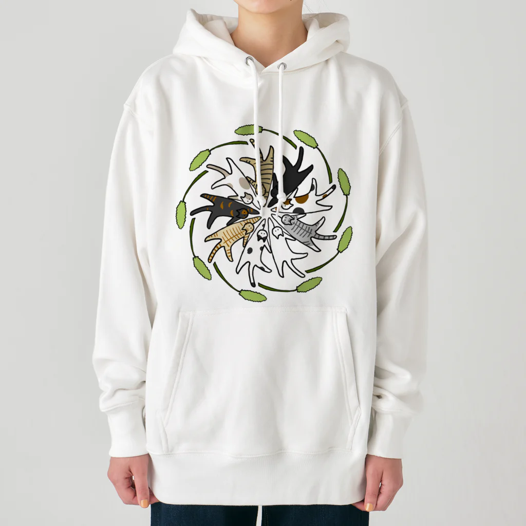 梅咲イラストワークの和猫じゃらし Heavyweight Hoodie