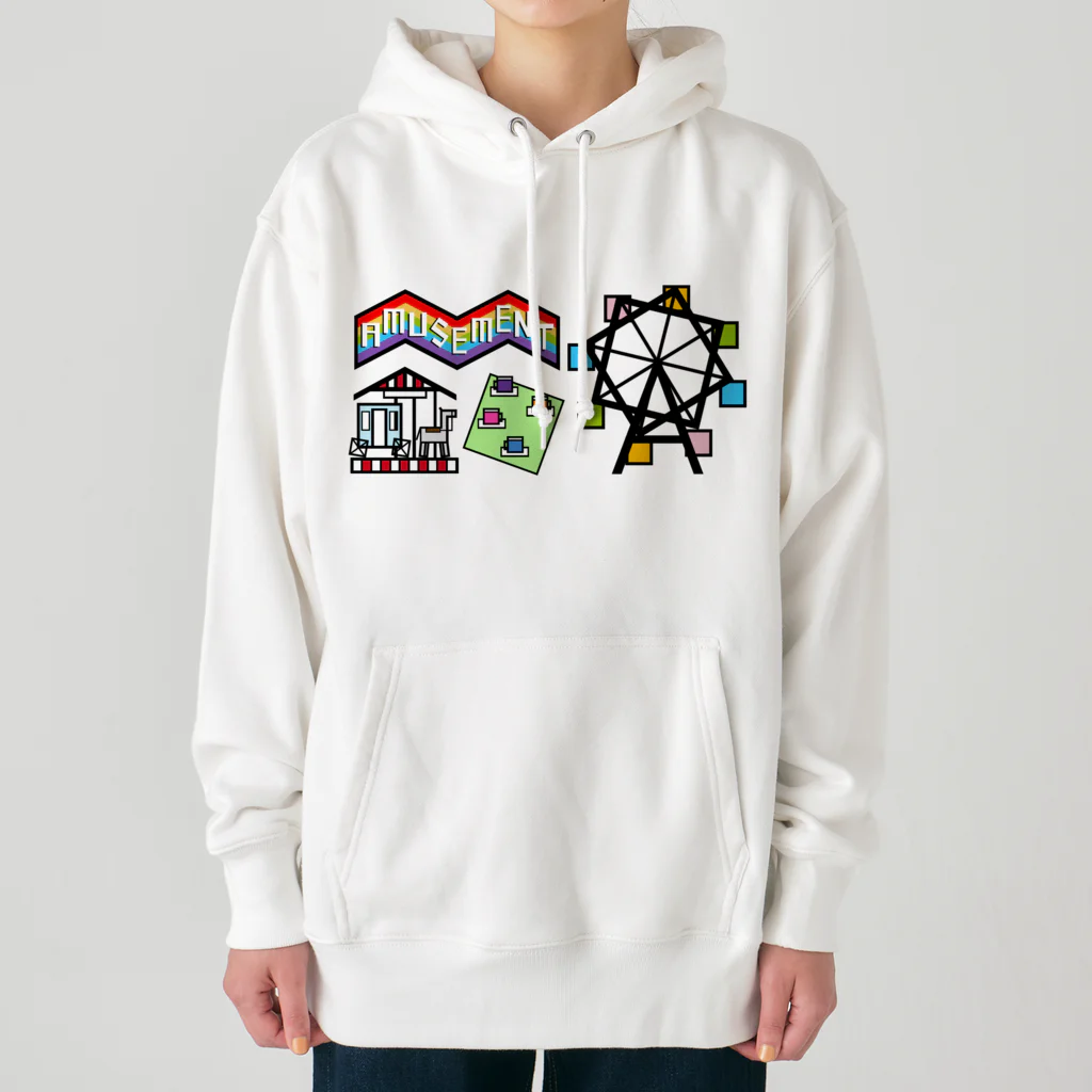 生物＝ケモノのヲ店の『かくばる』amusement park Heavyweight Hoodie