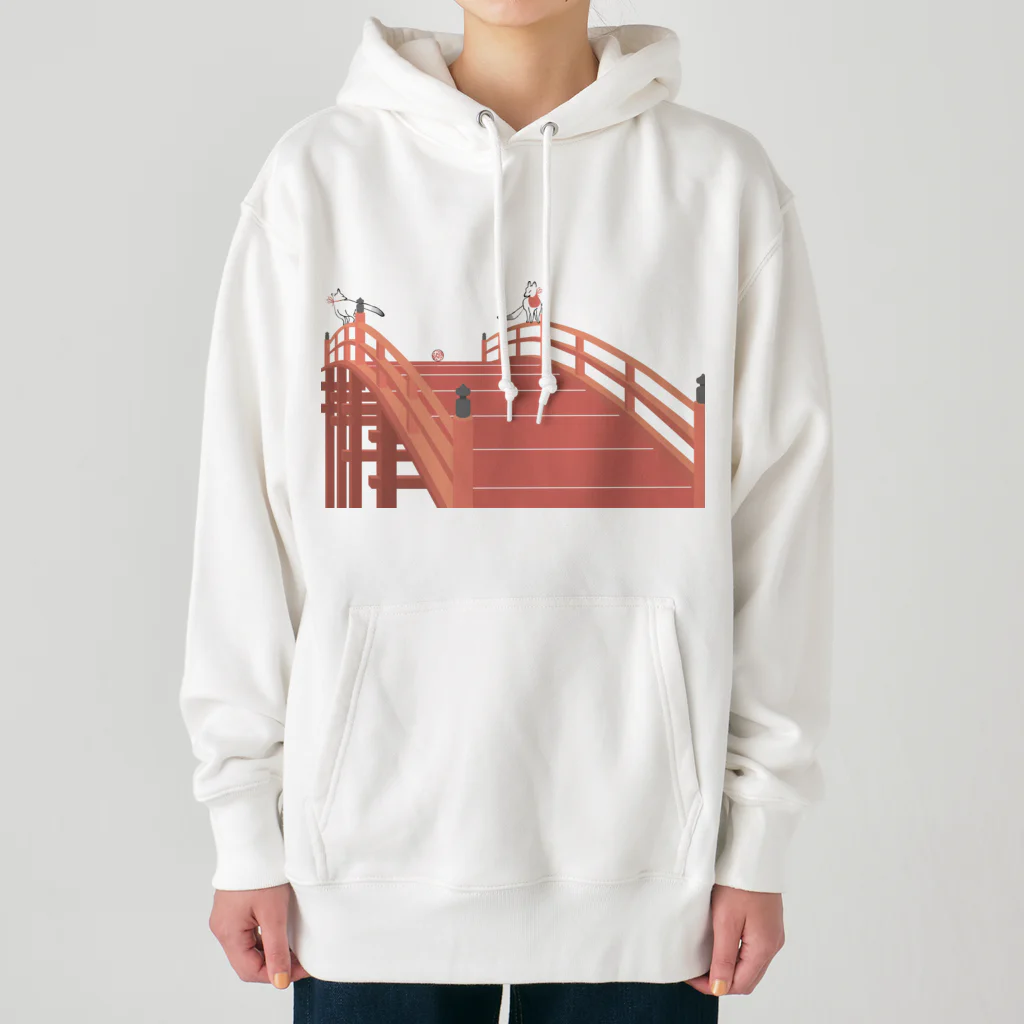 Amiの狐の赤太鼓橋 Heavyweight Hoodie