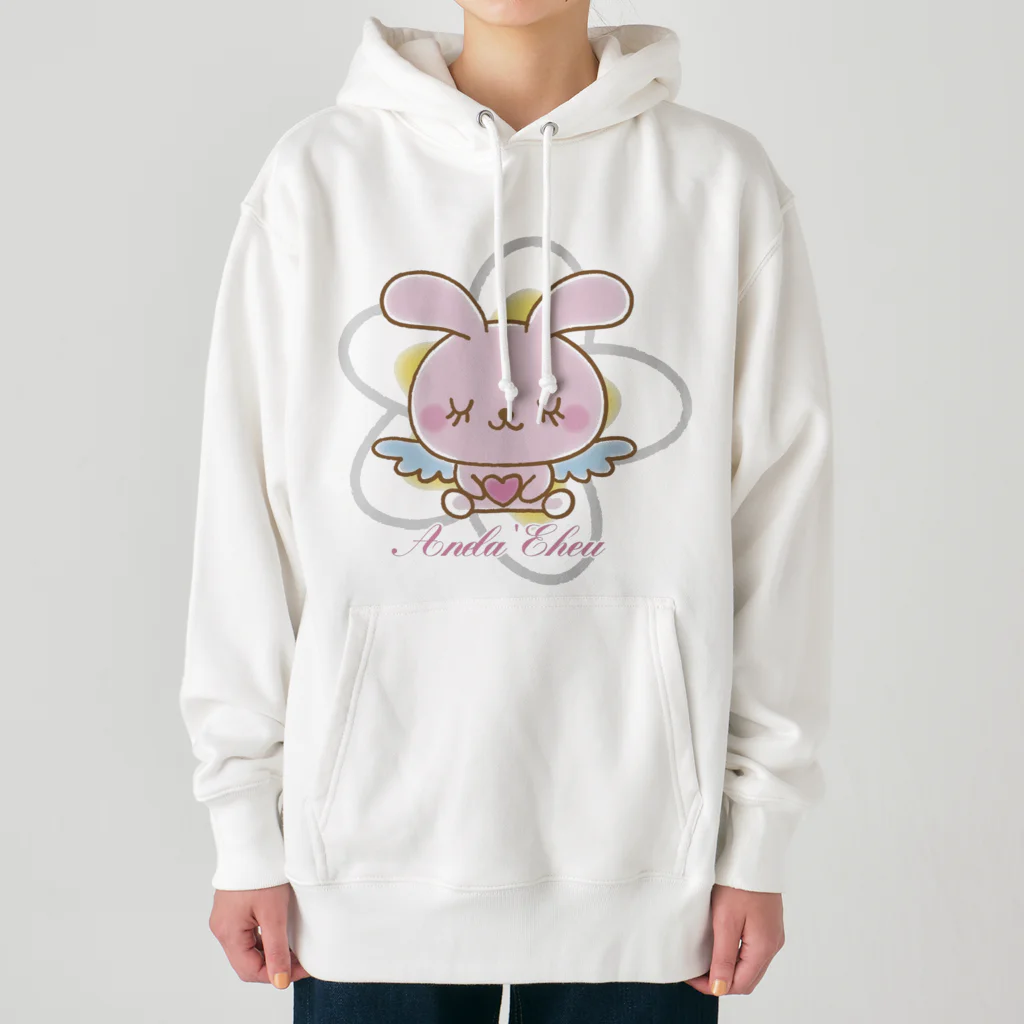 Anela’Eheuの天使のうさぎハピバニちゃん Heavyweight Hoodie