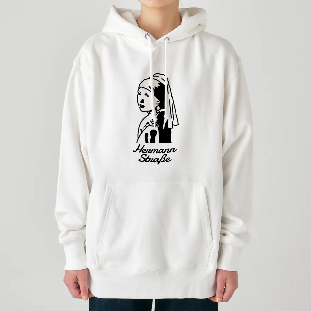 HermannStrasseのイラスト絵画：フェルメールとフトアゴヒゲトカゲ Heavyweight Hoodie