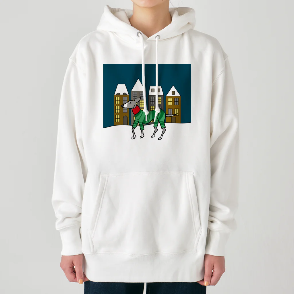 へちまめろんのクリスマスの街とイタグレ Heavyweight Hoodie