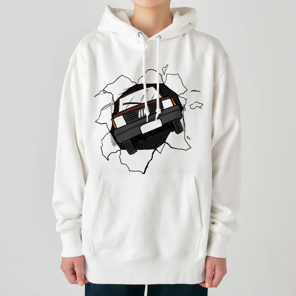 pandaticsのチョコ色のとびだすくるま！ Heavyweight Hoodie