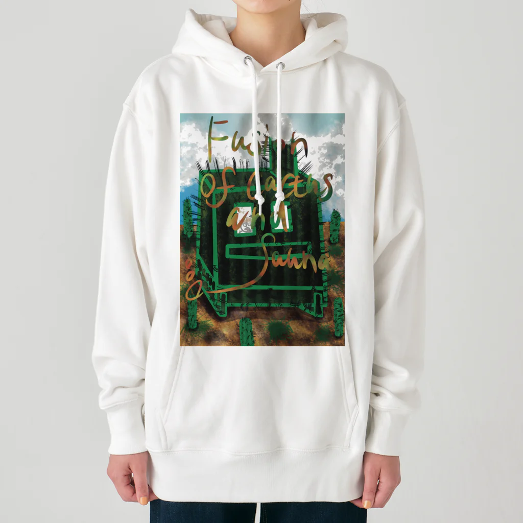 AkironBoy's_Shopのサボテンとサウナの融合 (Fusion of cactns and Sauna) Heavyweight Hoodie