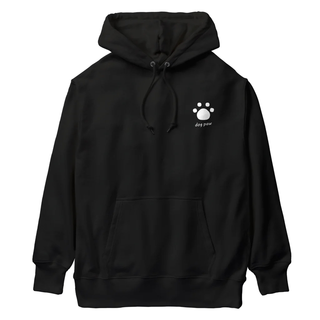 mamapockのdog paw_white Heavyweight Hoodie