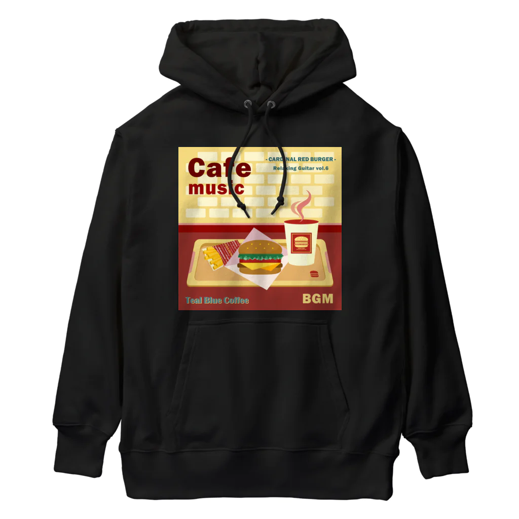 Teal Blue CoffeeのCafe music - CARDINAL RED BURGER - Heavyweight Hoodie