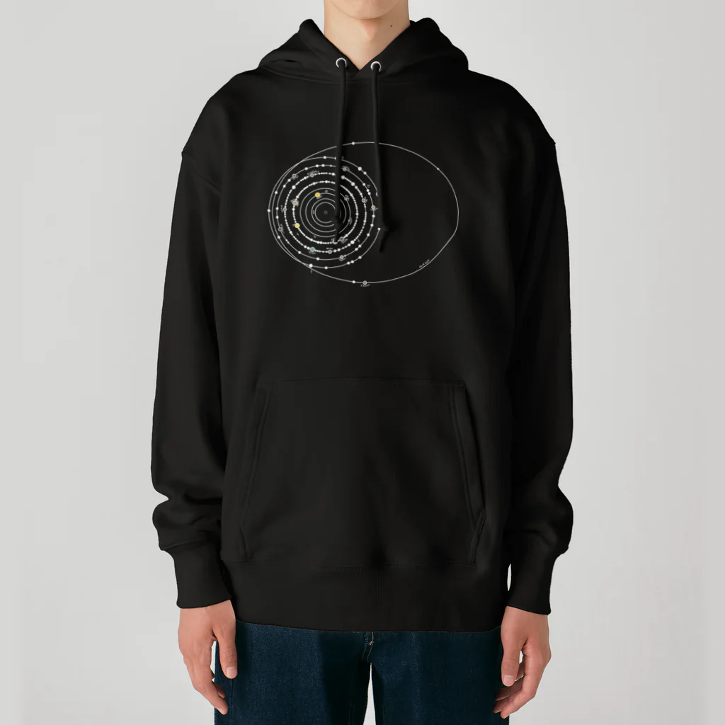 cosmicatiromの太陽系の衛星 白 Heavyweight Hoodie