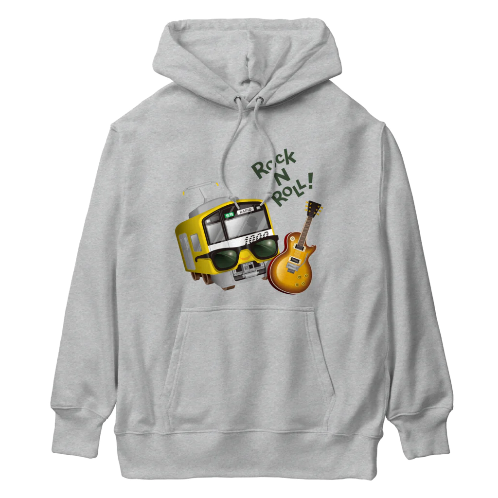 Train Kids! SOUVENIR SHOPの黄色い電車 「 音楽大好き ! 」 Heavyweight Hoodie