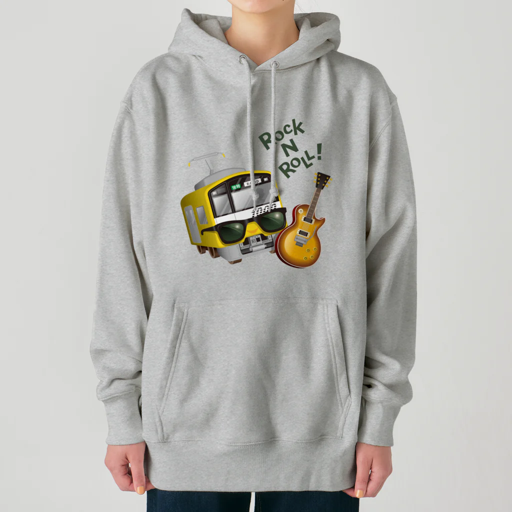 Train Kids! SOUVENIR SHOPの黄色い電車 「 音楽大好き ! 」 Heavyweight Hoodie