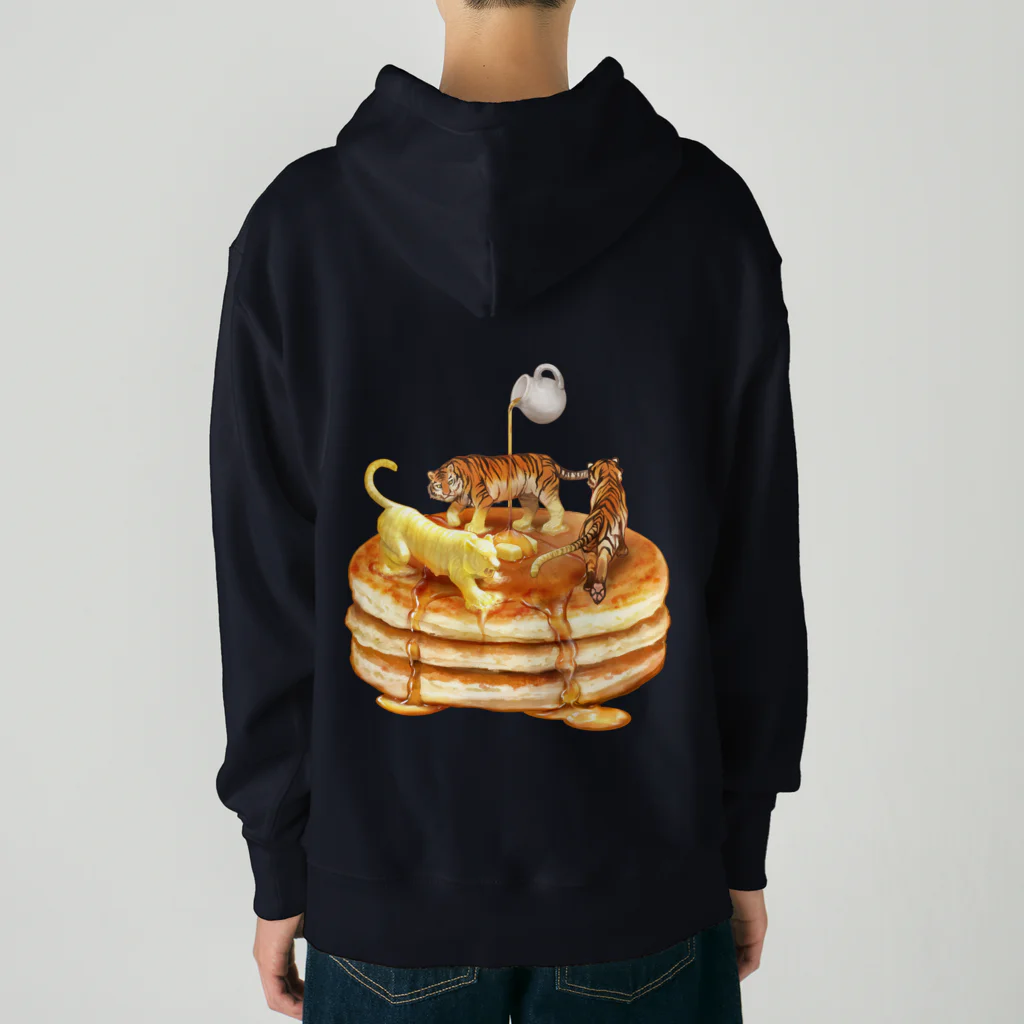 サッサのいきものグッズの虎とバターとホットケーキ Heavyweight Hoodie