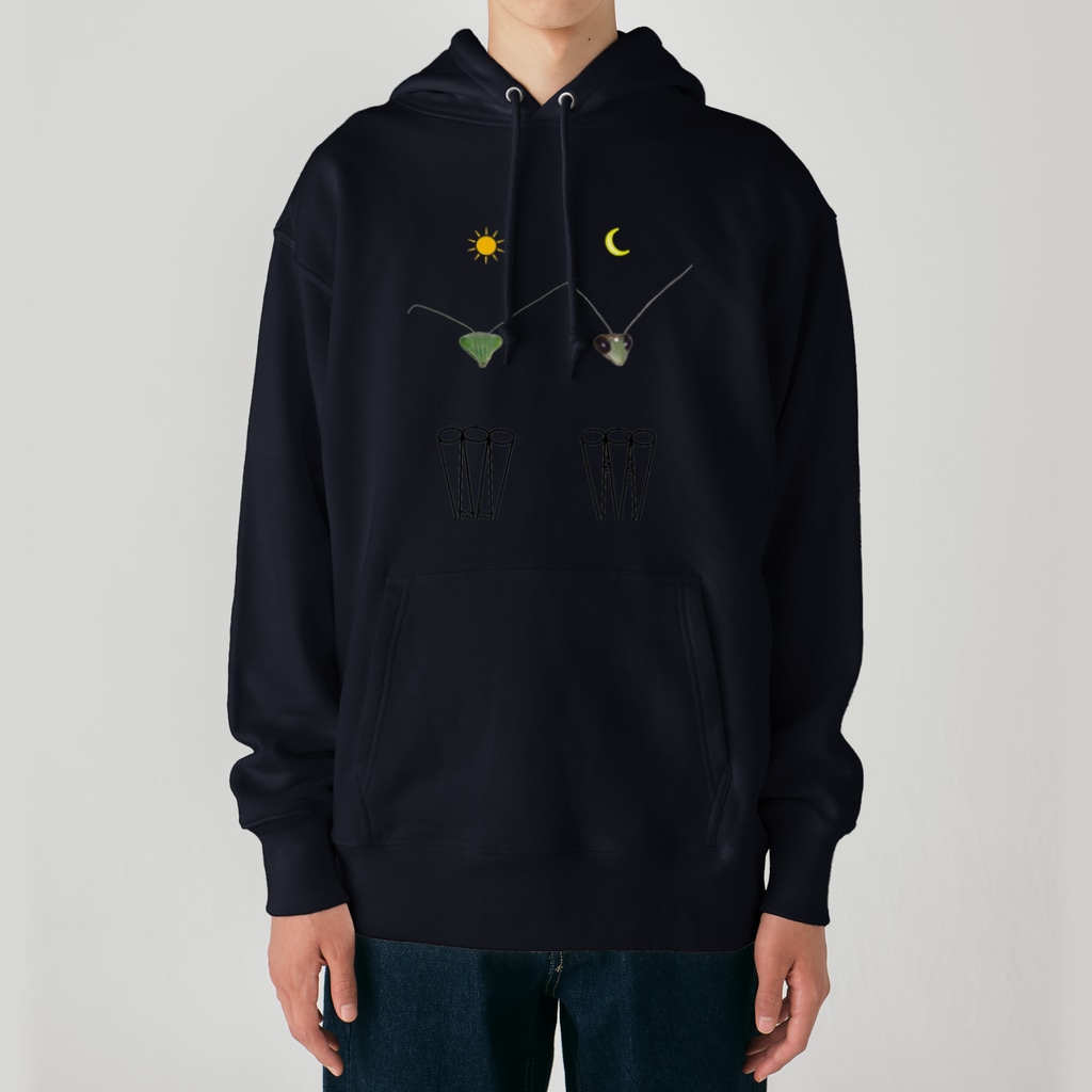 L_arctoaのカマキリの昼と夜の複眼（絵文字、背景透過ver） Heavyweight Hoodie