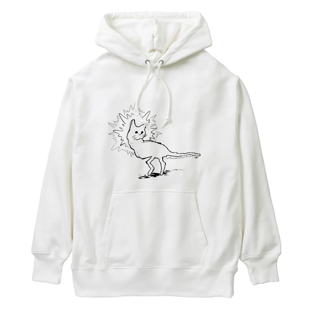 家の中の蛙 SUZURI店／森本のねこかな(黒線) Heavyweight Hoodie