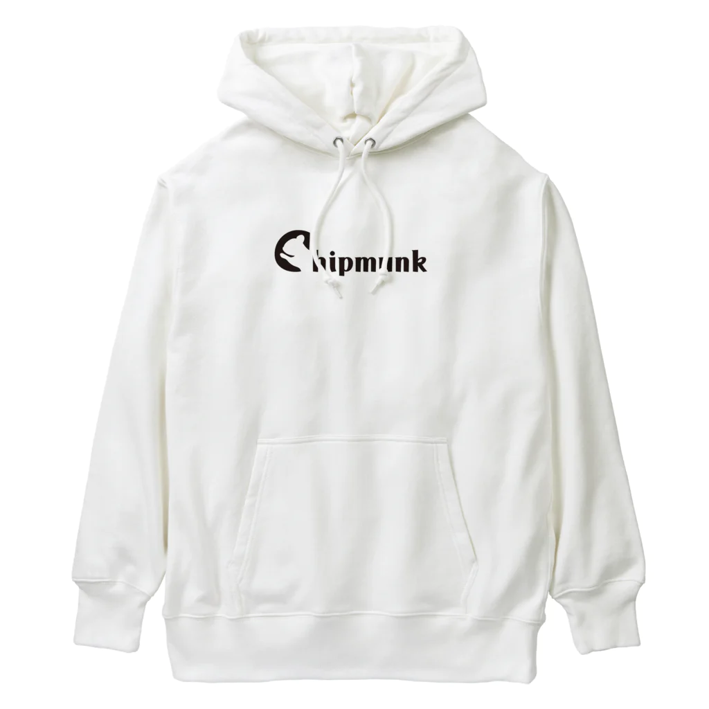 りすのしっぽのChipmunk（しまりす）_Black ヘビーウェイトパーカー