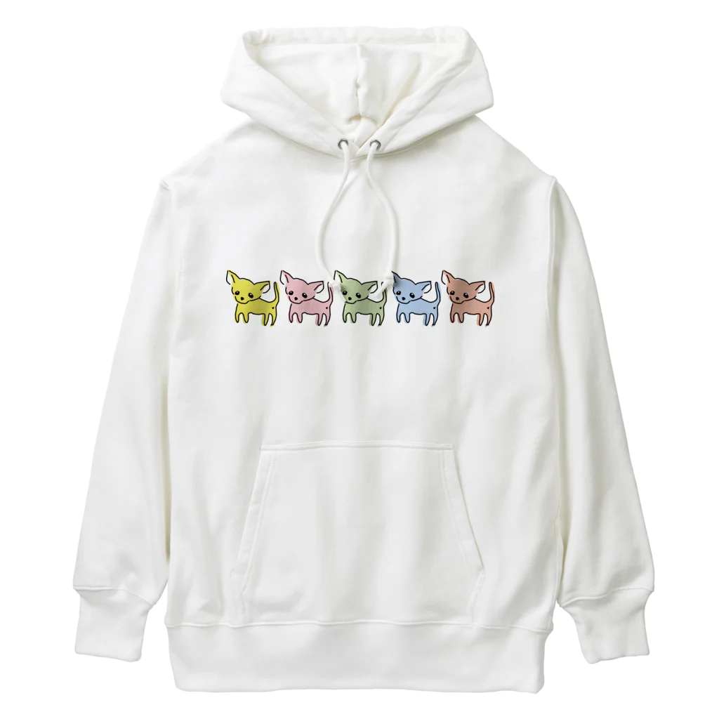 akane_art（茜音工房）のゆるチワワ（カラフル） Heavyweight Hoodie