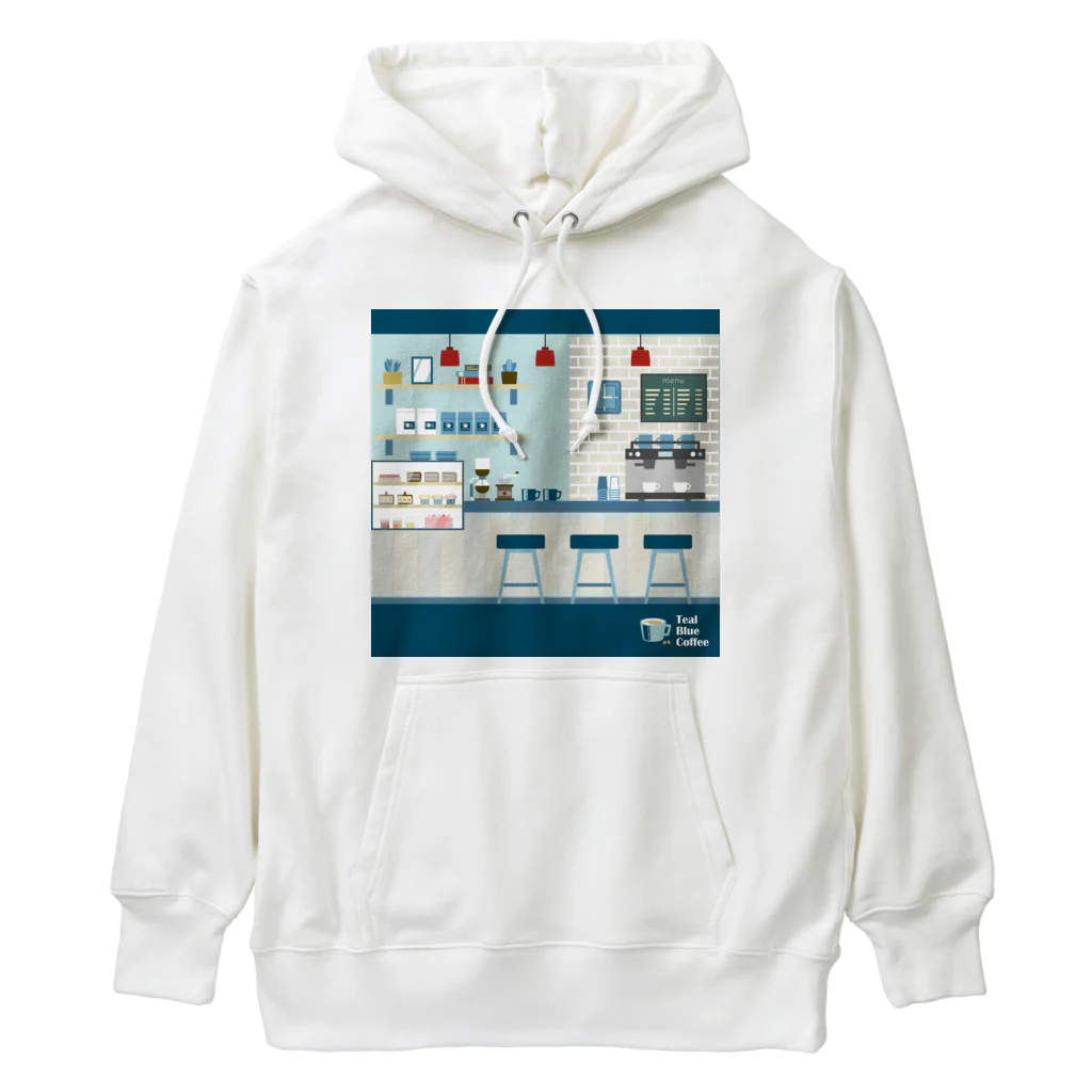 Teal Blue Coffeeの香るコーヒー_ colorful Ver. Heavyweight Hoodie