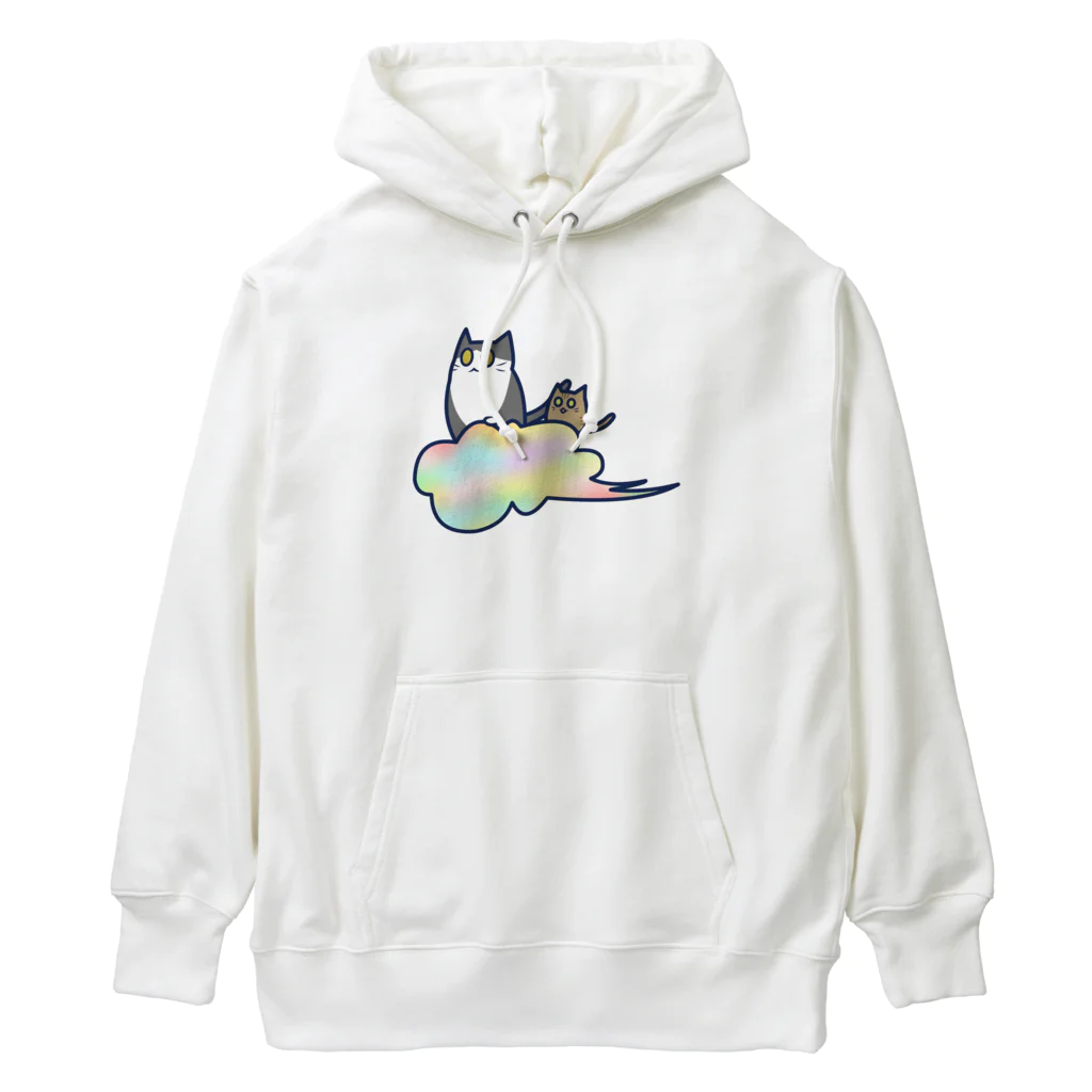 cosmicatiromの五色の雲と二匹の猫 Heavyweight Hoodie