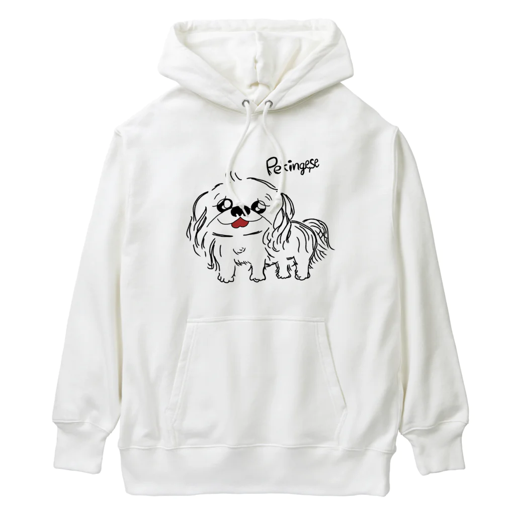 CHOSANAの笑うペキニーズ(白) Heavyweight Hoodie