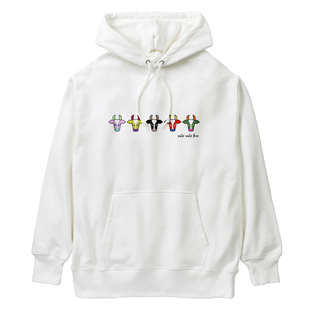 ネナロコのウシウシファイブ／白 Heavyweight Hoodie