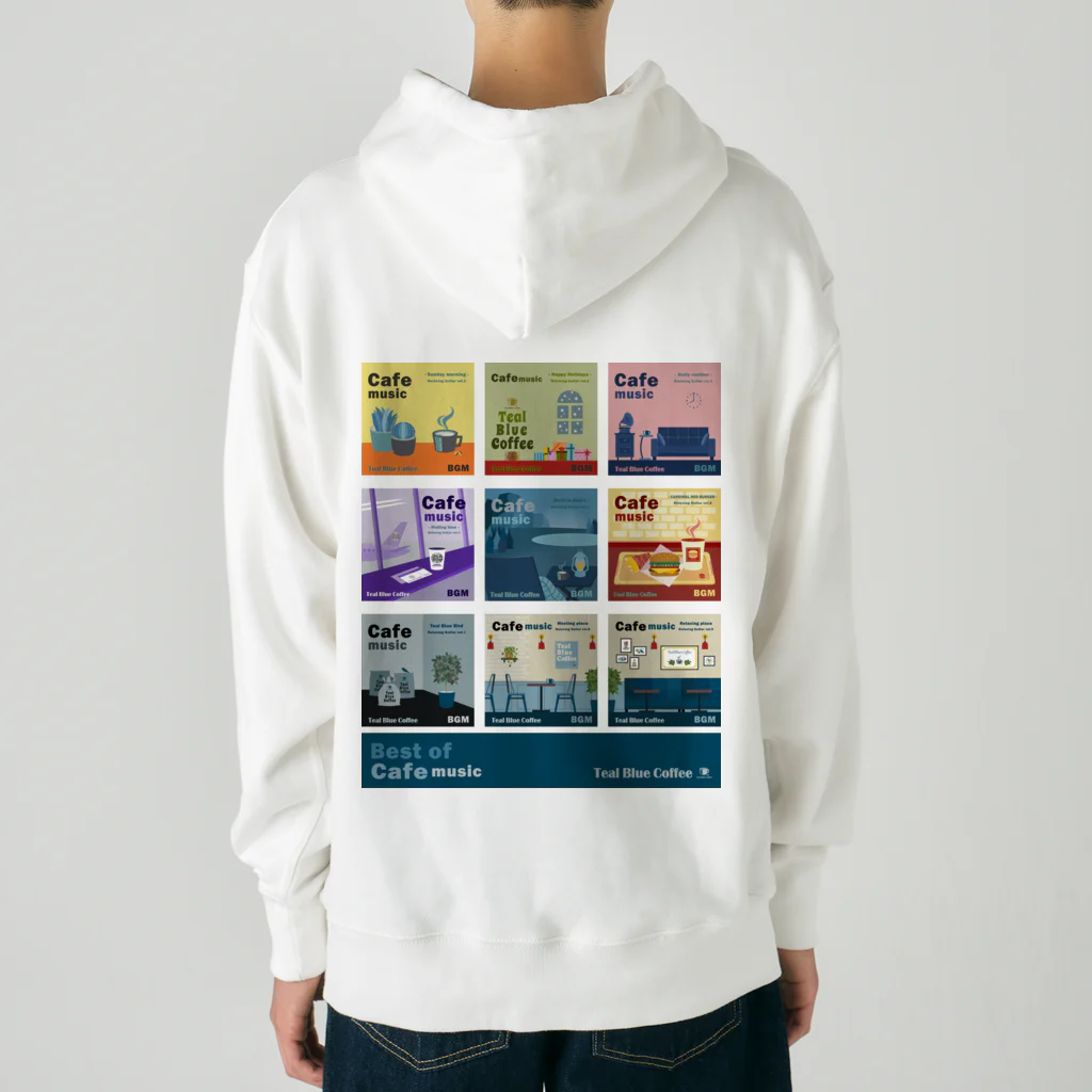 Teal Blue CoffeeのBest of Cafe music Heavyweight Hoodie