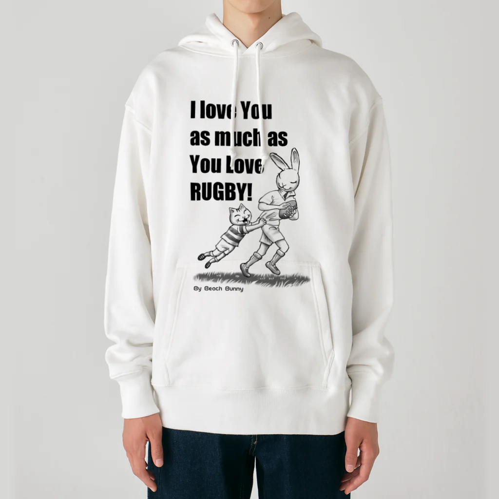 BeachBunnyのうさぎとねこ　ラグビーが好きなキミが好き Heavyweight Hoodie