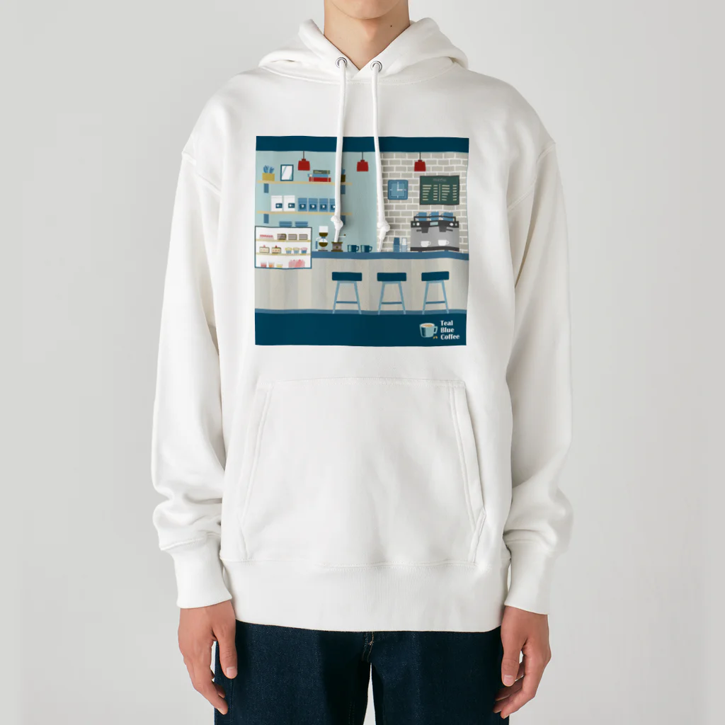 Teal Blue Coffeeの香るコーヒー_ colorful Ver. Heavyweight Hoodie