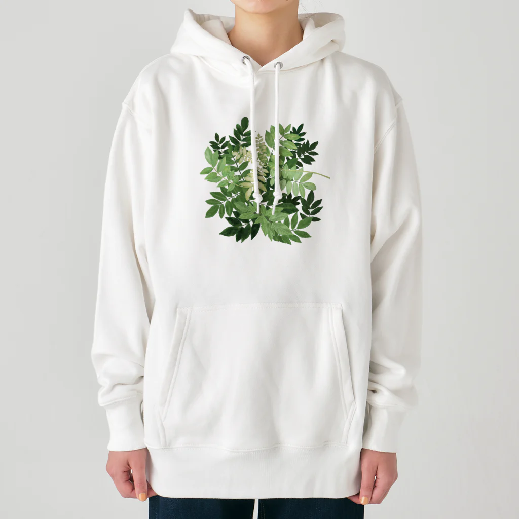 Wonder Bird Forestの藤の葉陰 Heavyweight Hoodie