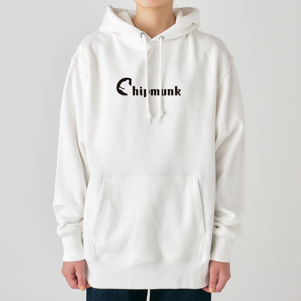 りすのしっぽのChipmunk（しまりす）_Black Heavyweight Hoodie