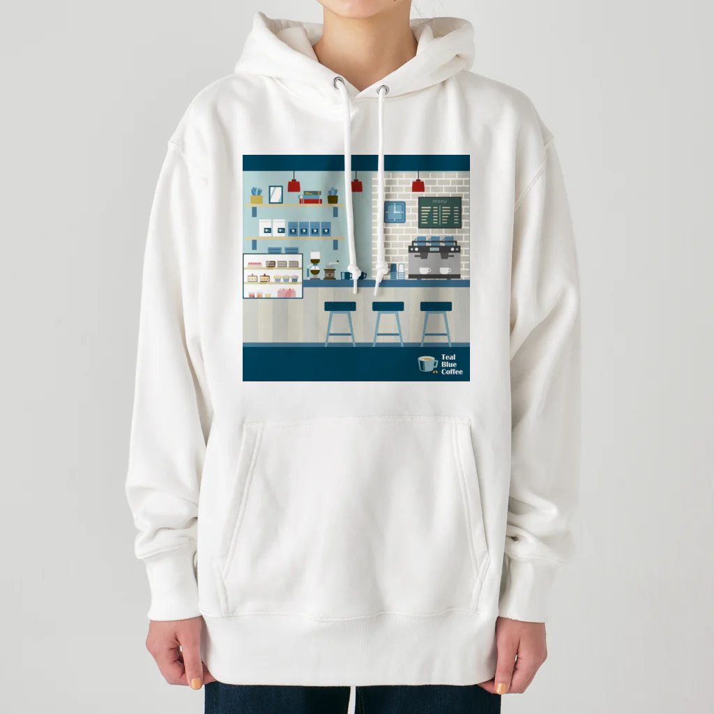 Teal Blue Coffeeの香るコーヒー_ colorful Ver. Heavyweight Hoodie