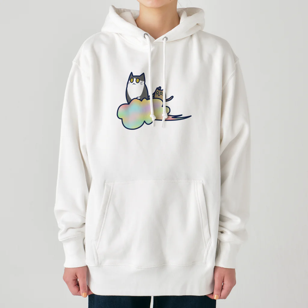 cosmicatiromの五色の雲と二匹の猫 Heavyweight Hoodie