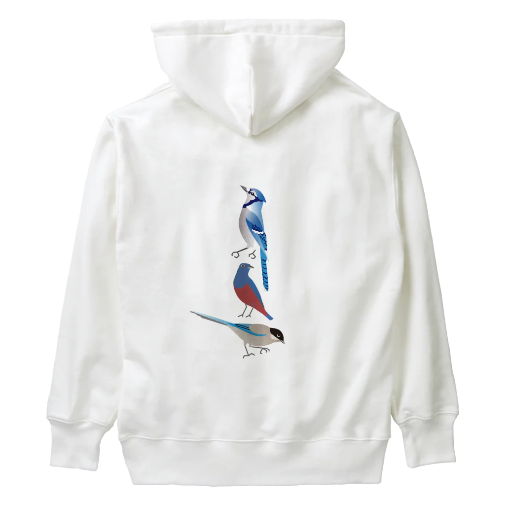 エダマメトイチ雑貨店のI love blue birds 4 オナガ Heavyweight Hoodie