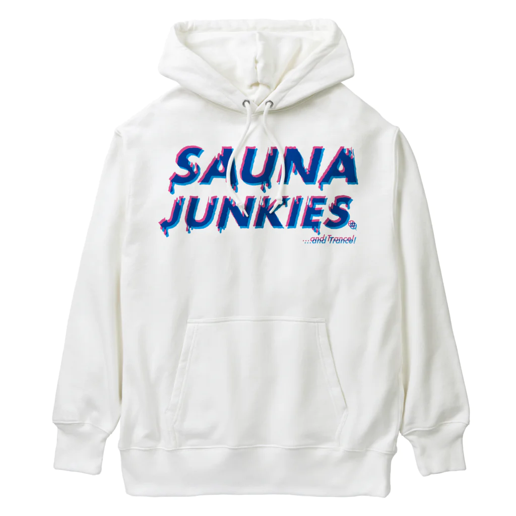 SAUNA JUNKIES | サウナジャンキーズのメルティー・ロゴ(トランスカラー/白) ヘビーウェイトパーカー