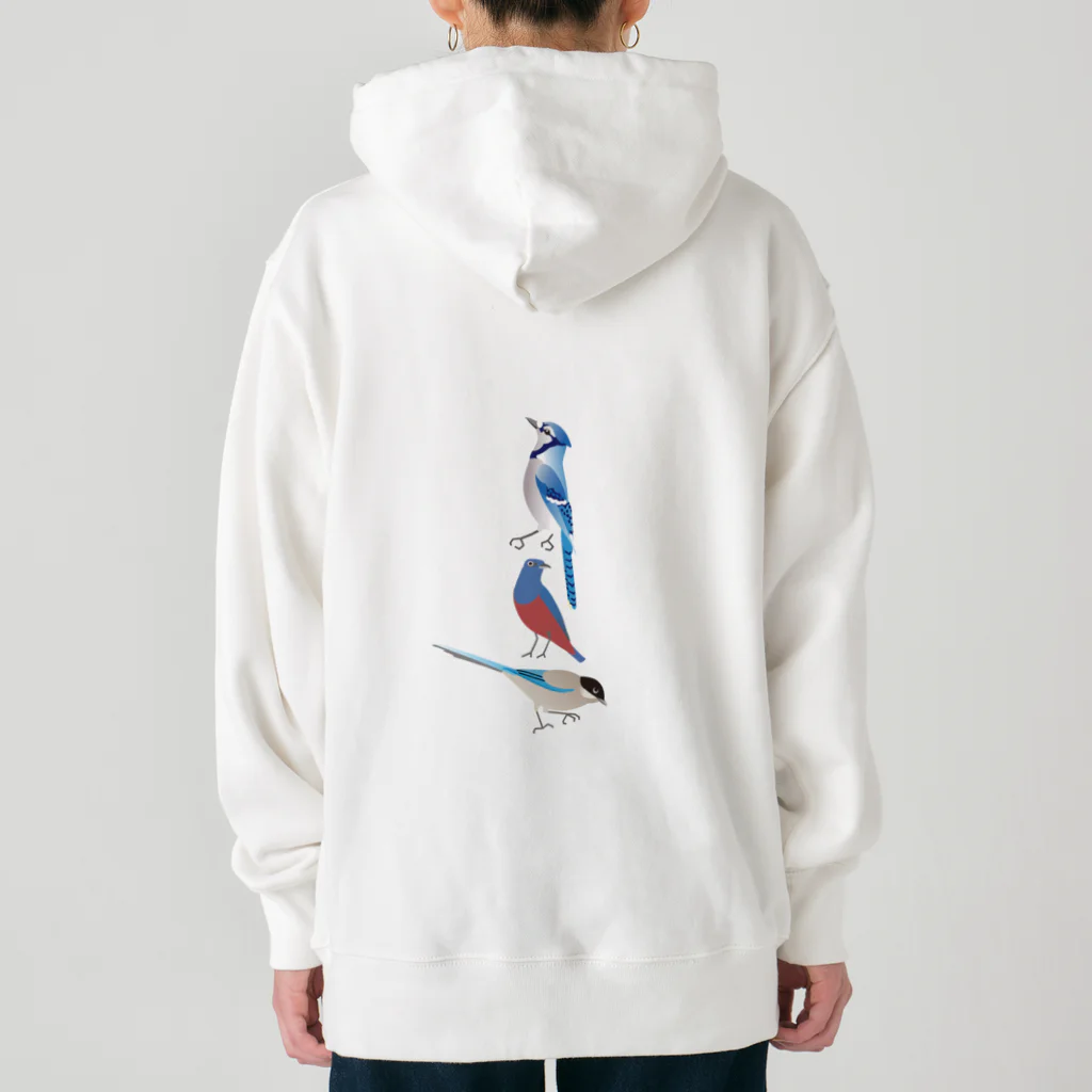 エダマメトイチ雑貨店のI love blue birds 4 オナガ Heavyweight Hoodie