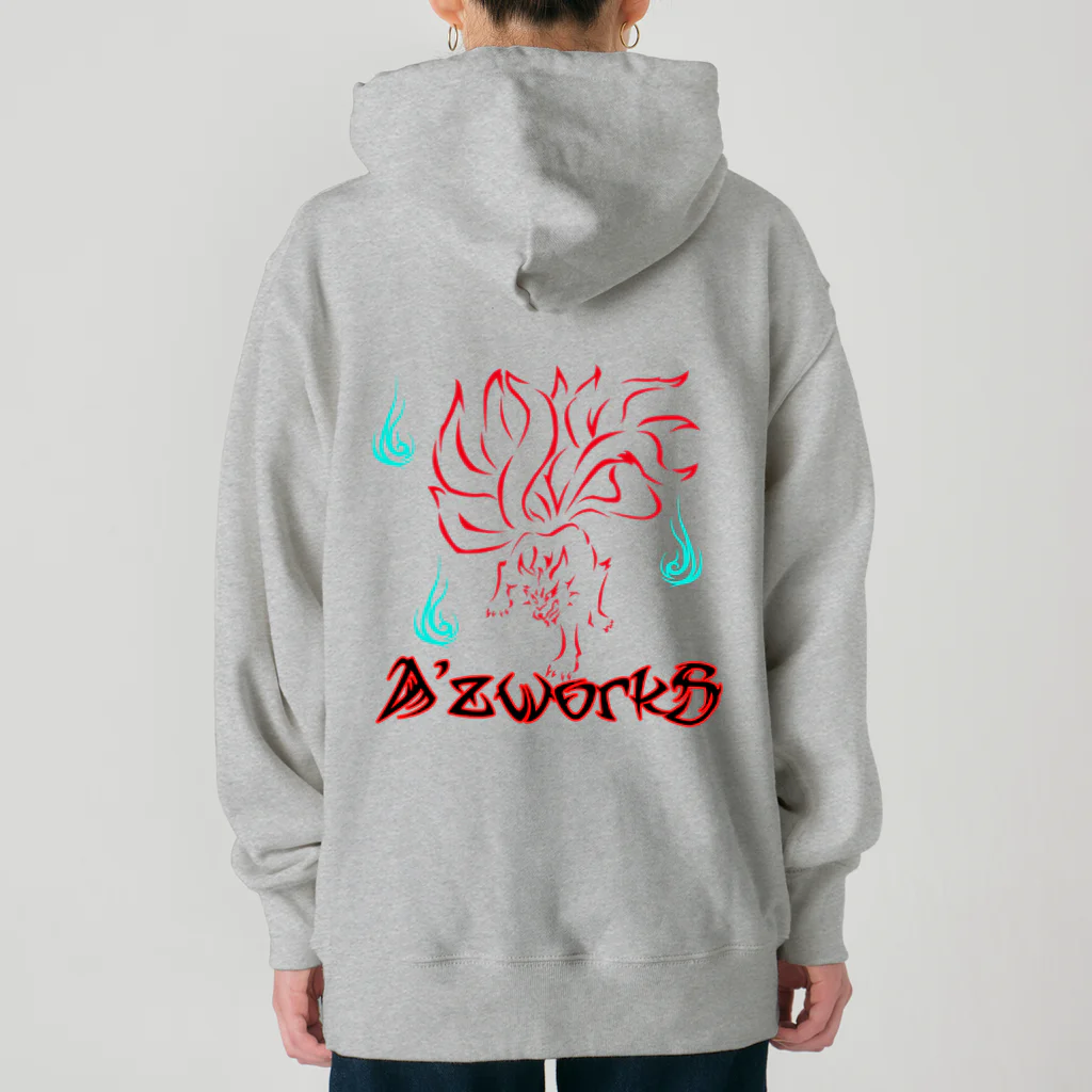 Ａ’ｚｗｏｒｋＳの九尾之狐(赤プリント) Heavyweight Hoodie