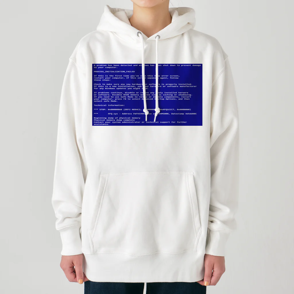 Ａ’ｚｗｏｒｋＳの一番コワいヤツ　ブルースクリーン Heavyweight Hoodie