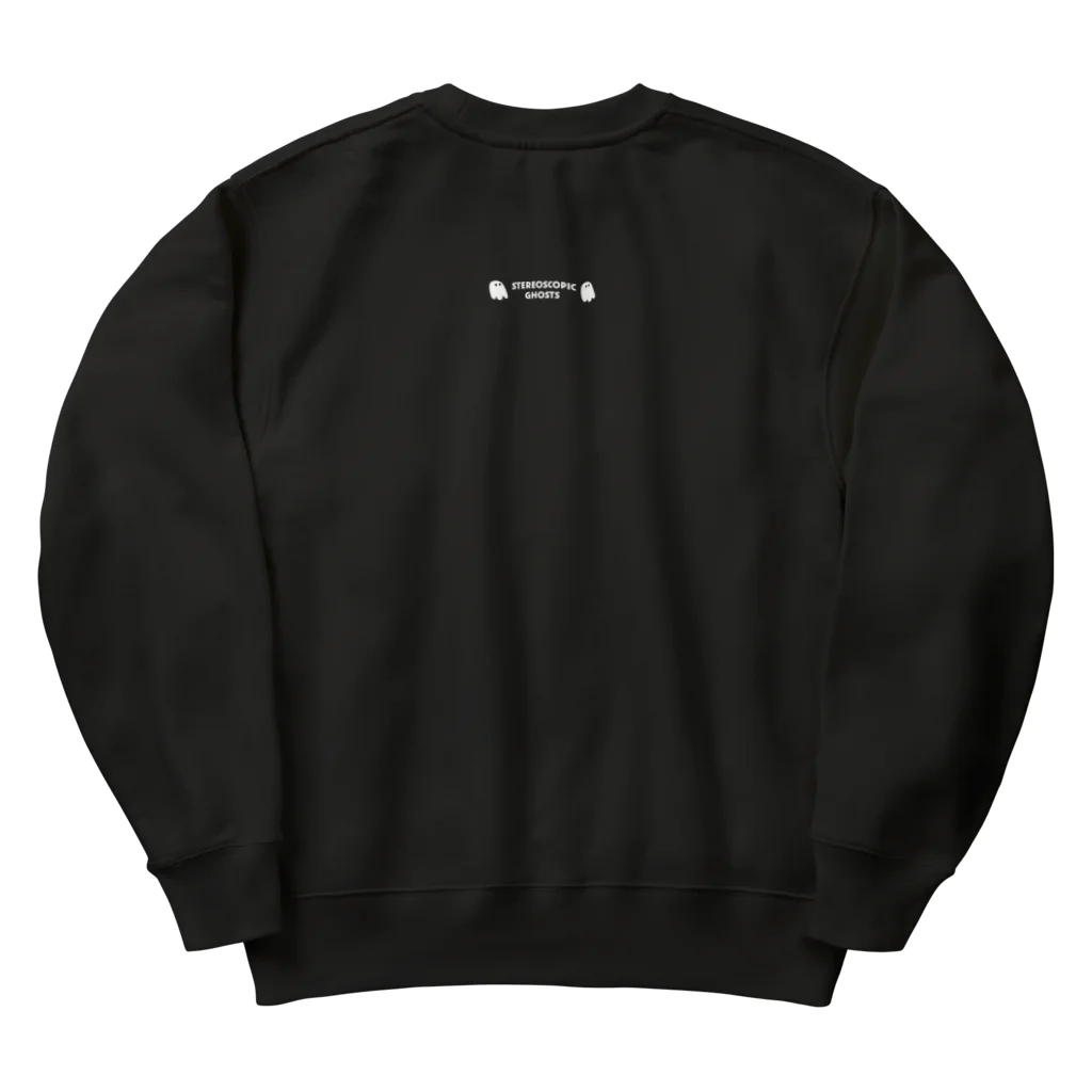 つばめやのおばけの立体視(ソリッド紫) Heavyweight Crew Neck Sweatshirt