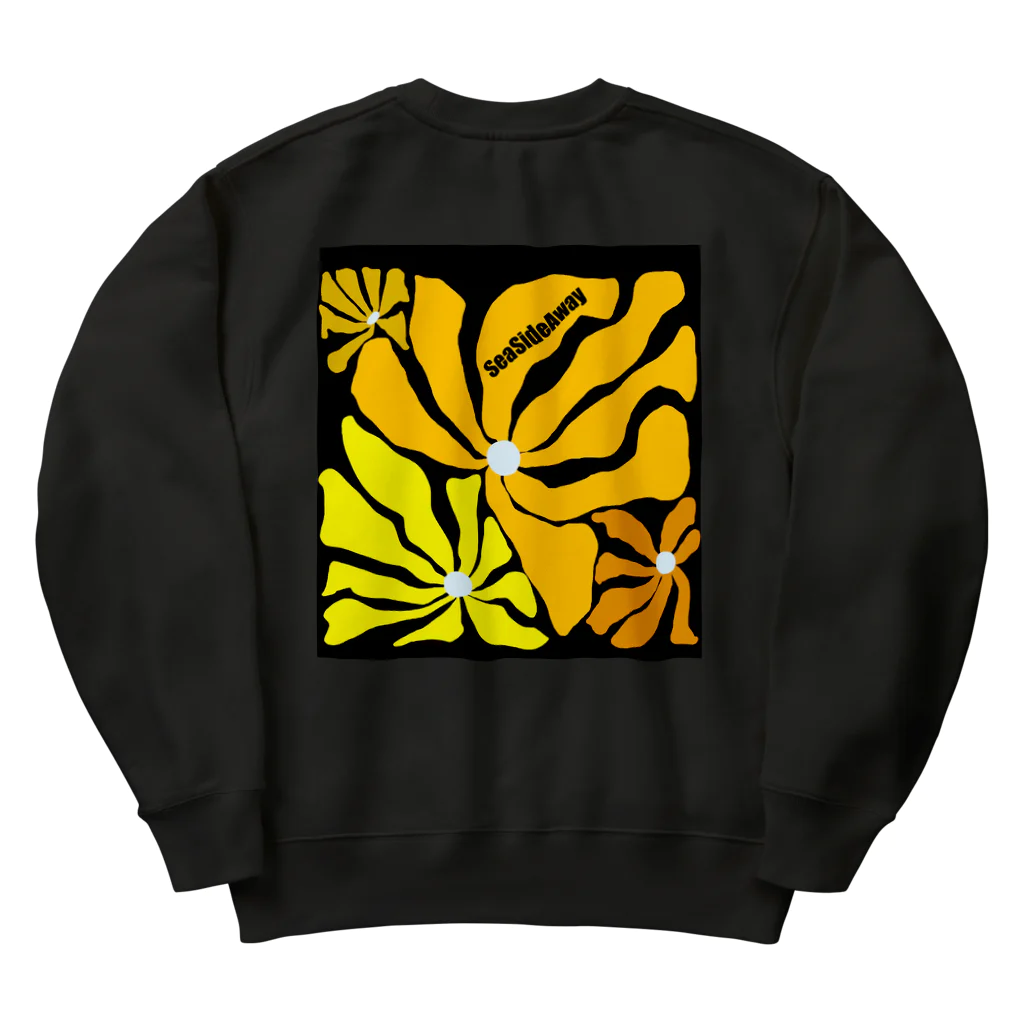 SeaSideAwayのSummerFlowers(ブラックver) Heavyweight Crew Neck Sweatshirt