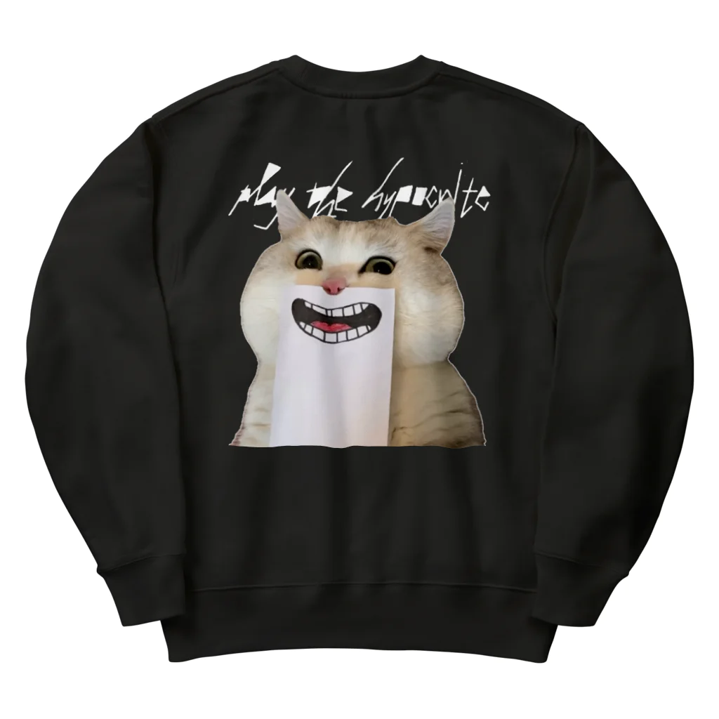 play the hypocriteのplay the hypocrite  猫 黒 スウェット バックプリント Heavyweight Crew Neck Sweatshirt