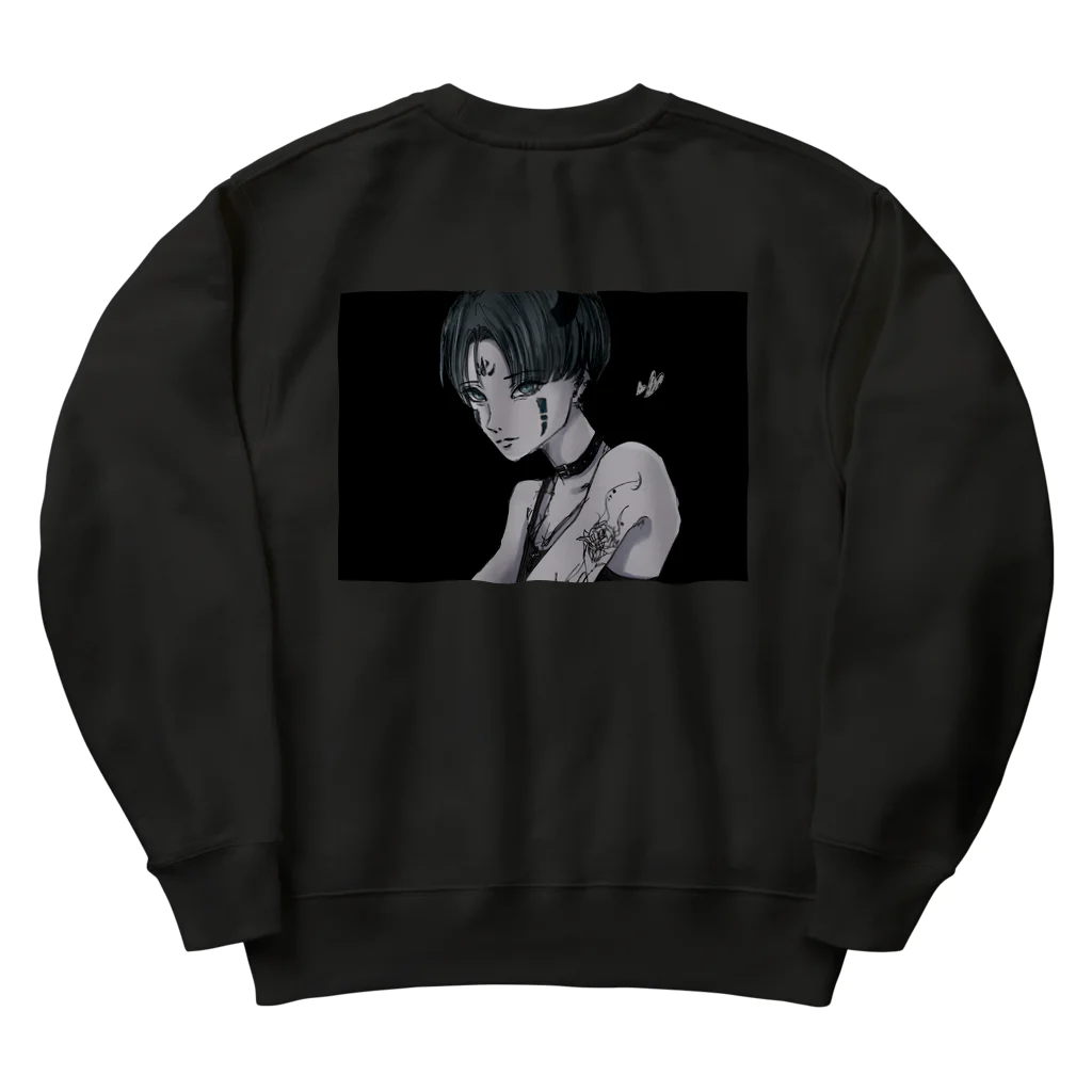 みお@空白の悪魔くん Heavyweight Crew Neck Sweatshirt