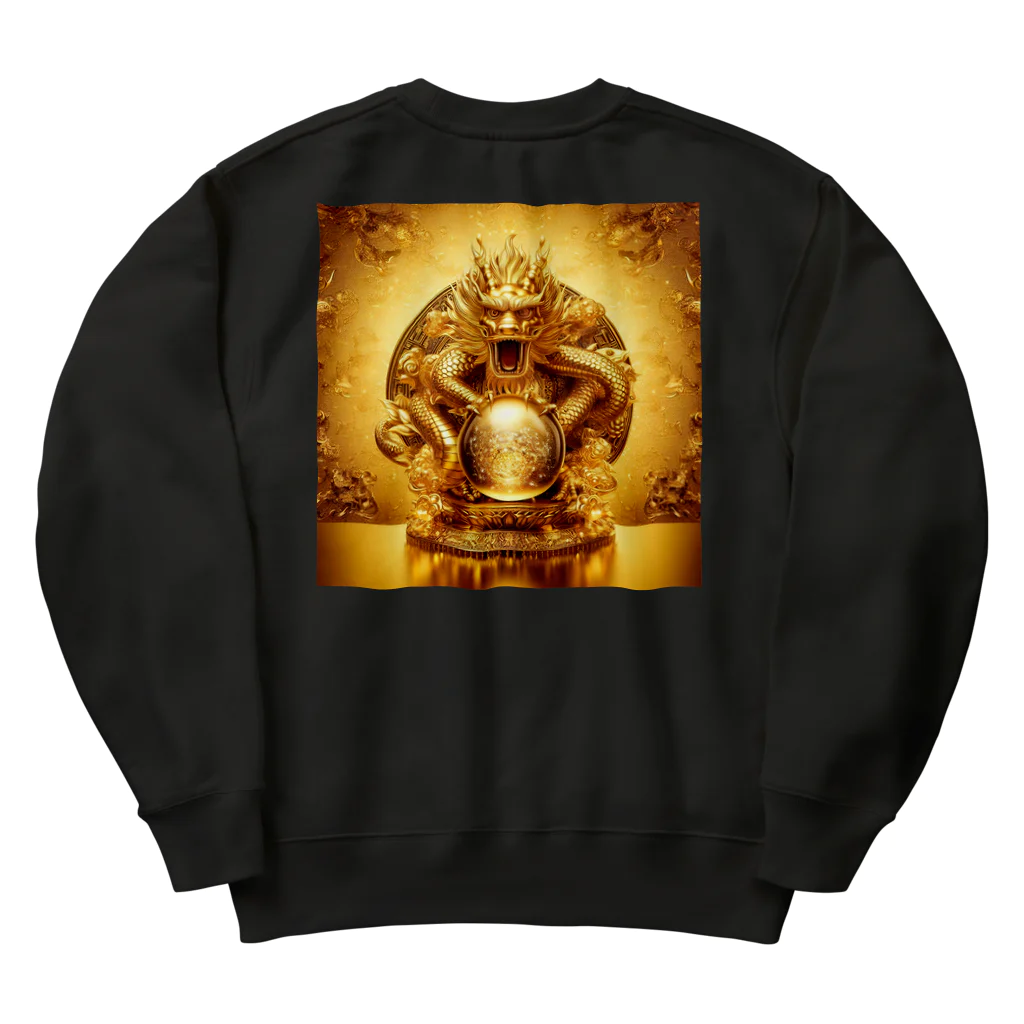 【金龍】Kinryuの【金運爆上げ】金龍守護神グッズ_001 Heavyweight Crew Neck Sweatshirt