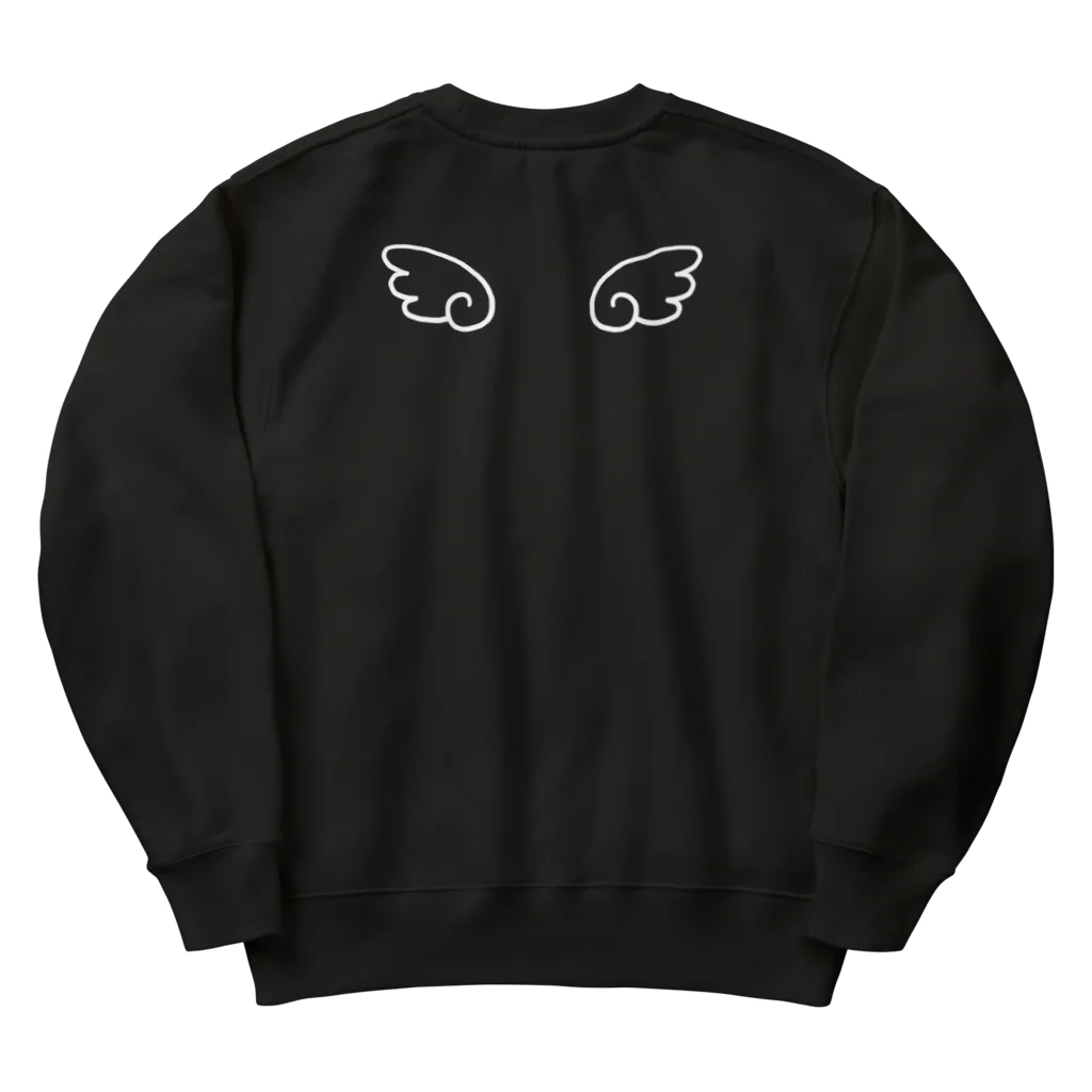 はぬの天使の羽（ホワイト） Heavyweight Crew Neck Sweatshirt