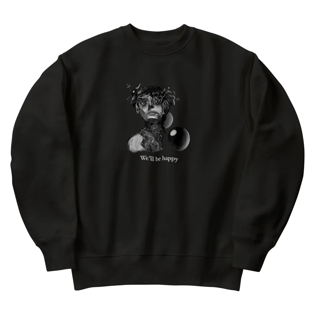 海水-umimiz-のWe"ll be happy Heavyweight Crew Neck Sweatshirt